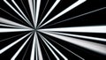 Abstract background of white rays. Striped moving background of black and white stripes emerging from one point like