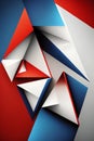 abstract background with white, red and blue triangles, vector illustration Royalty Free Stock Photo