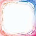 an abstract background with a white square frame and blue red and orange swirls Royalty Free Stock Photo