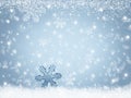 Abstract background winter landscape with snowflakes falling on snow Royalty Free Stock Photo