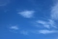 Abstract background wispy white clouds, blue sky