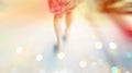 Abstract background, woman street walk, pastel and blur concept