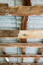 Abstract background of a wooden roof canopy