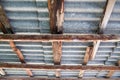 Abstract background of a wooden roof canopy