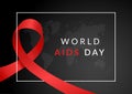 Abstract background for World Aids Day with red ribbon Royalty Free Stock Photo