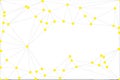 Abstract background with yellow dots connected by thin lines forming a geometric network against a white background Royalty Free Stock Photo