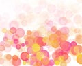 Abstract background of yellow red bubbles, ball bubble circle illustration. Fantasy magic backdrop in bokeh effect for design and Royalty Free Stock Photo