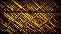 Abstract background with yellow squares and gold frames on a dark background. Abstract yellow grid background rendered