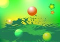 Cartoon illustration easter ball balloon bright natural landscape light effect abstract background wallpaper scenery vector EPS10 Royalty Free Stock Photo