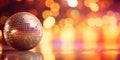 abstract backgrounds and bokeh, featuring a glittering disco ball reflecting light and creating a festive ambiance.