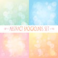 Abstract backgrounds with bokeh set Royalty Free Stock Photo