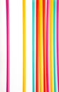 Background with multicolored straws parallel lines