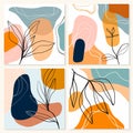 Abstract backgrounds/posters collection with four different artworks in pastel colors