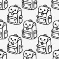 Abstract Backpack Cartoon Seamless Pattern for School Gear and Kids Decor Royalty Free Stock Photo