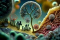 Abstract bacteria. Concept of science
