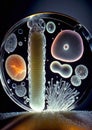 abstract bacteria, live organic forms