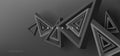 Abstract balck Triangle Background. 3D abstract geometric composition