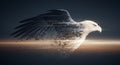 Abstract bald eagle with dynamic motion lines and dark background Royalty Free Stock Photo