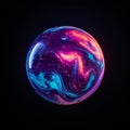 an abstract ball with colorful swirls on a black background Royalty Free Stock Photo