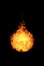 Abstract ball fire flames on black background Royalty Free Stock Photo