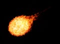 Abstract ball fire flames on black background Royalty Free Stock Photo