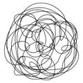 Abstract ball made of doodles. A fantasy of curls. A hand-drawn object made of tangled lines Royalty Free Stock Photo