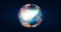 Abstract ball sphere planet iridescent energy transparent glass magic Royalty Free Stock Photo