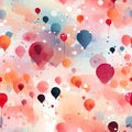 Abstract balloons in a colorful, gossamer-filled sky (tiled)