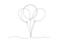 Abstract balloons continuous one line art drawing Royalty Free Stock Photo