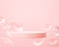 Abstract balls on pink pastel background, Minimalist podium for beauty product showcase presentation Royalty Free Stock Photo