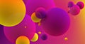 Abstract balls. Purple-Orange on Gradient Background. 3D Image. Royalty Free Stock Photo