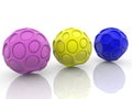 Abstract balls in three different colors Royalty Free Stock Photo