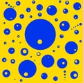 Abstract balls on yellow background Royalty Free Stock Photo