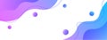 Vector Abstract Fluid Style Banner Background with Simple Blue, Purple and Pink Gradient Wavy Lines and Circles Royalty Free Stock Photo