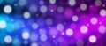 Abstract Blurred Lights Bokeh and Glittering Sparkles in Blue and Pink Gradient Background Banner Royalty Free Stock Photo