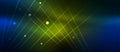 Abstract Shining Lines Mesh and Particles in Dark Blue and Green Background Banner Royalty Free Stock Photo