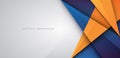 Abstract banner background with overlap layer. Modern blue and orange geometric triangle shapes. Space for your text. Royalty Free Stock Photo
