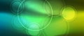 Vector Glowing Circles in Shining Blue, Green and Yellow Gradient Background Banner