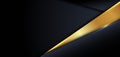 Abstract banner design template modern luxury blue and gold triangle overlapping layer on dark and shadow background