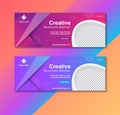 Abstract banner design web template Set, Horizontal header web banner. Modern Target cover header background for website design, S Royalty Free Stock Photo