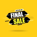 Abstract banner Final Sale. On Yellow background.Vector illustration