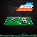 Abstract banner football soccer live stream broadcasting design