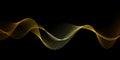 Abstract banner with golden flowing waves