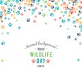 Abstract banner promotion of world wild life day