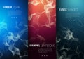 Abstract banner set with dots and lines. Vector illustration. Royalty Free Stock Photo