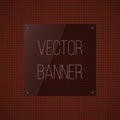 Abstract banner with square glass. Dark Red Circles Background. Vector.