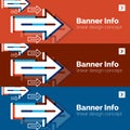 Abstract banner template with arrows, linear