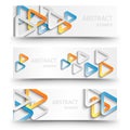 Abstract banners with colorful paper triangles.