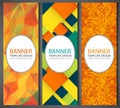 Abstract banners set with different patterns. Vector