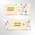 Abstract banners - website headers with geometricaly shaped pattern